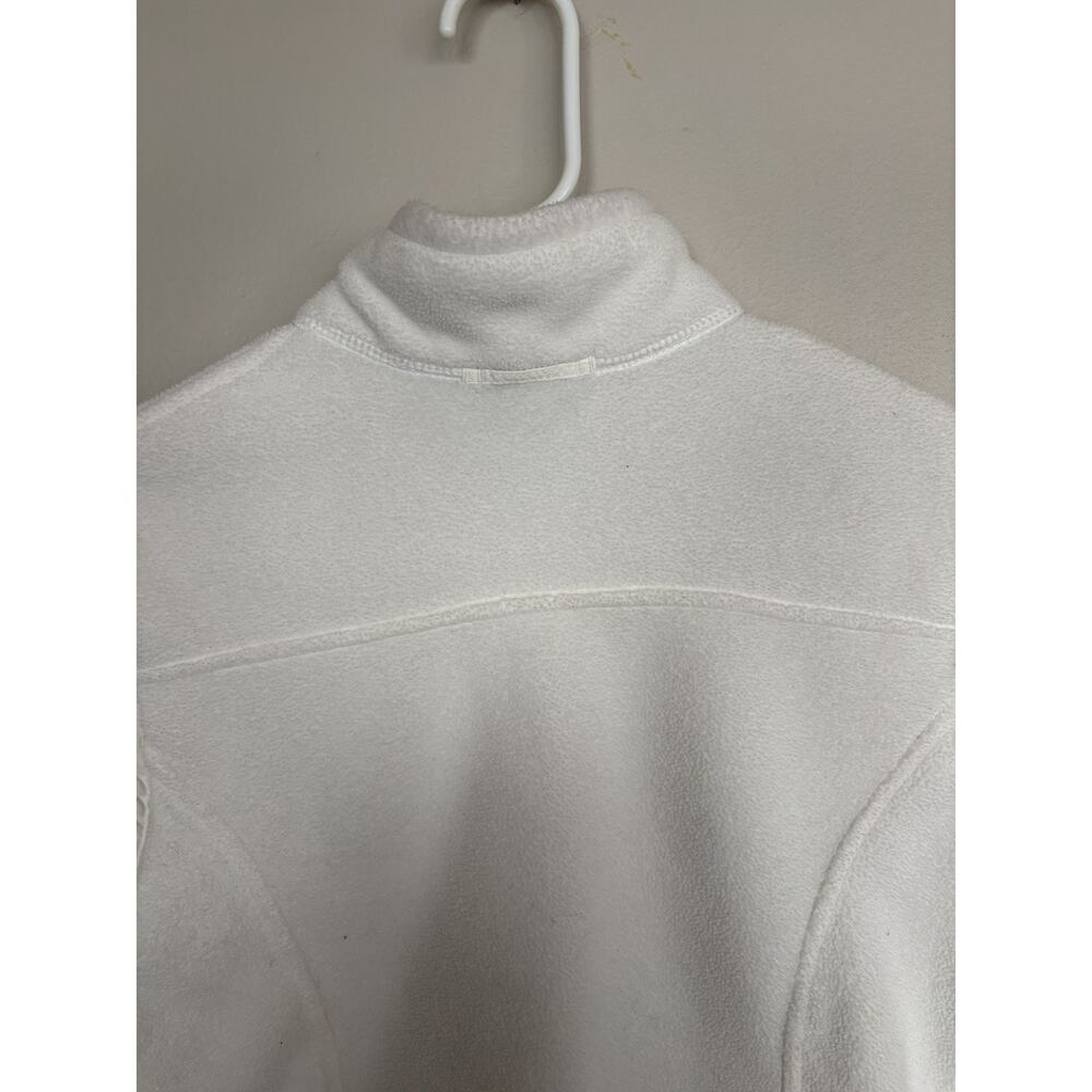 Eddie Bauer Vest Women's M Ivory White Fleece Full Zip Pockets Cozy Warm Hike - Picture 6 of 10